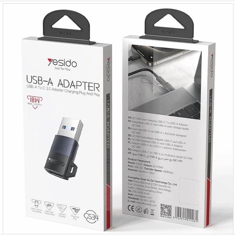 مبدل Yesido TP to USB OTG GS34